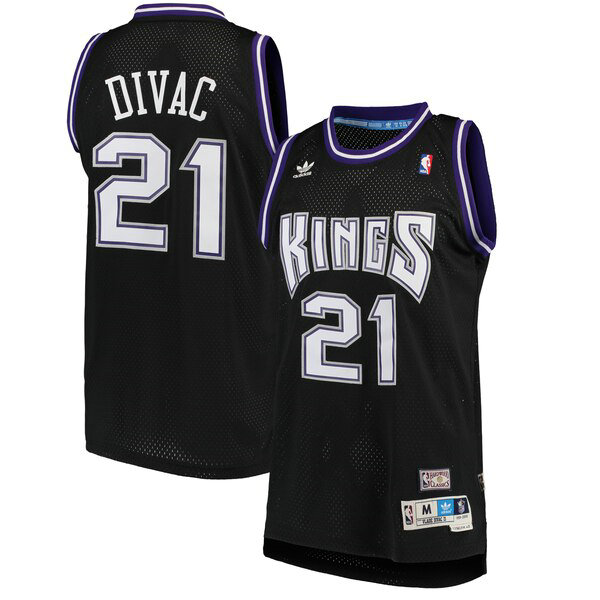 Camiseta Vlade Divac 21 Sacramento Kings adidas Negro Hombre